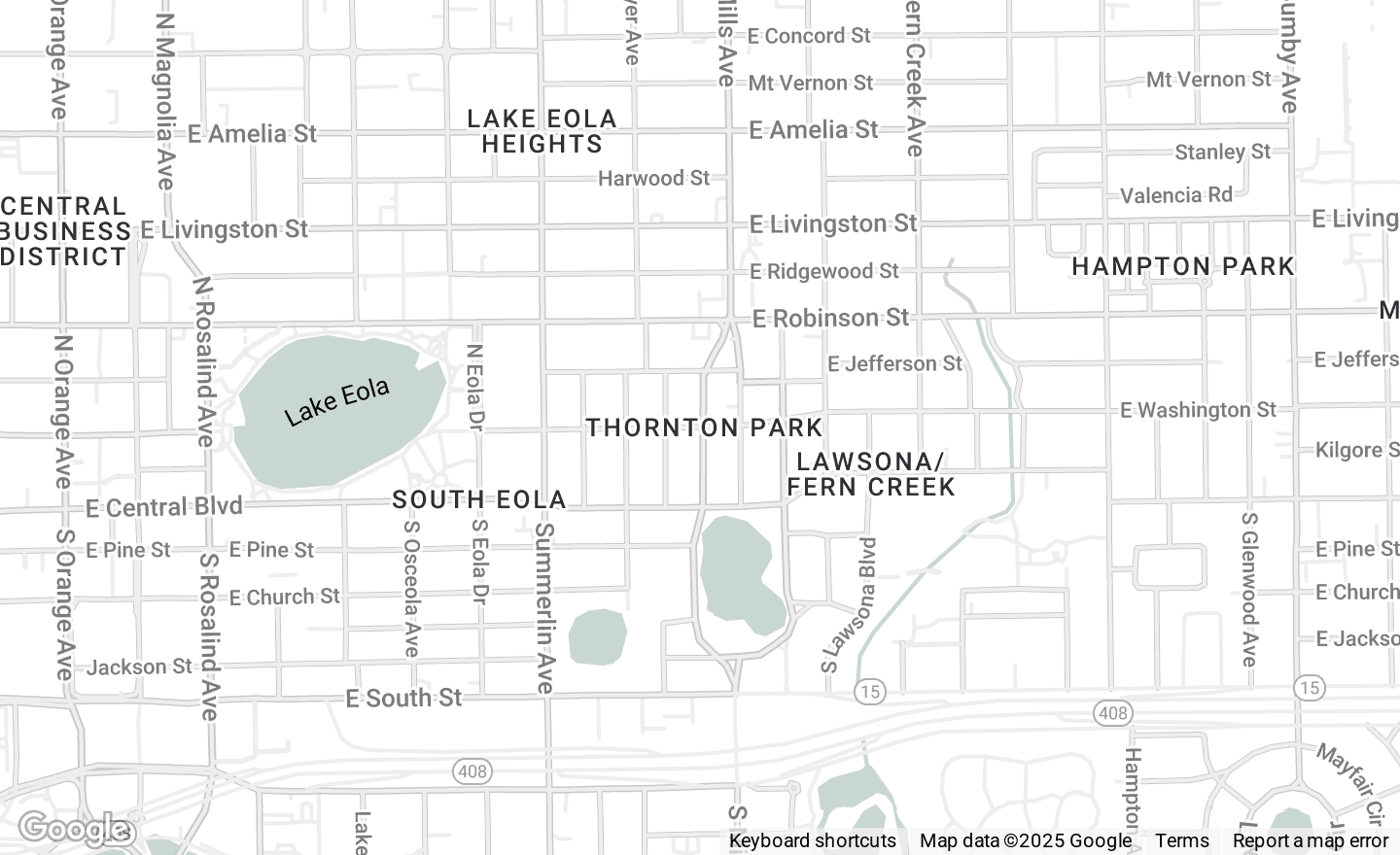 Map of Thornton Park in Downtown Orlando